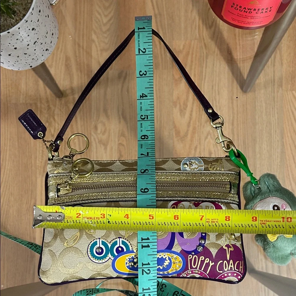 Coach Poppy Vintage Tan and Purple Mini Bag - Picture 10 of 10